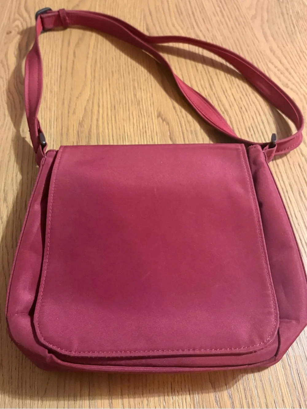 Compact Women's Crossbody Bag in Deep Raspberry Pink - Picture 1 of 8